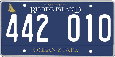 RI license plate 442010
