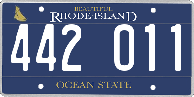 RI license plate 442011