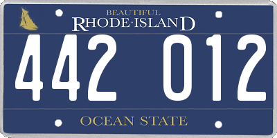 RI license plate 442012
