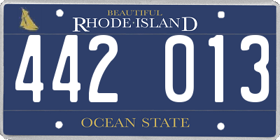 RI license plate 442013