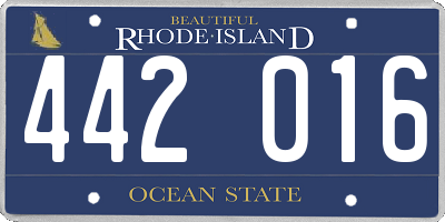 RI license plate 442016