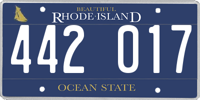 RI license plate 442017