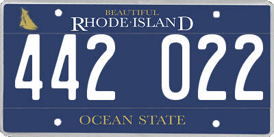 RI license plate 442022