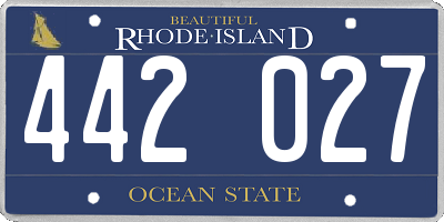 RI license plate 442027