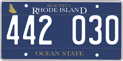 RI license plate 442030