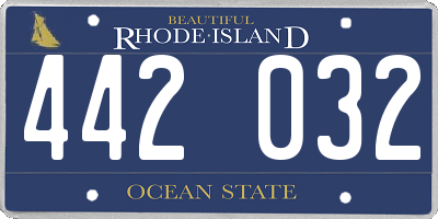 RI license plate 442032