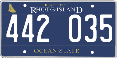 RI license plate 442035