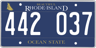 RI license plate 442037