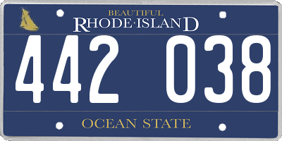 RI license plate 442038