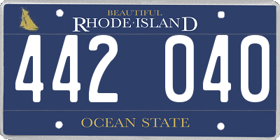 RI license plate 442040