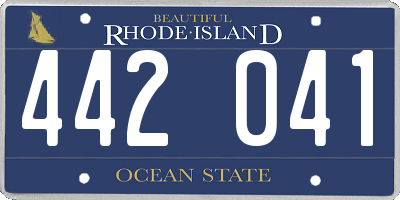 RI license plate 442041