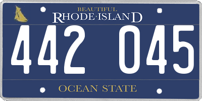 RI license plate 442045