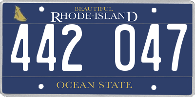 RI license plate 442047
