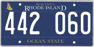 RI license plate 442060