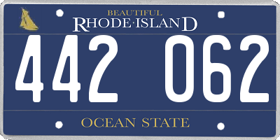 RI license plate 442062