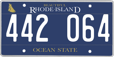 RI license plate 442064
