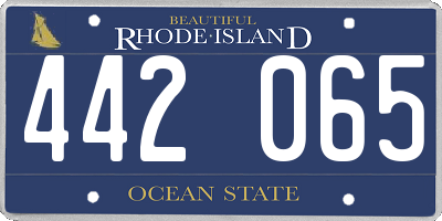 RI license plate 442065