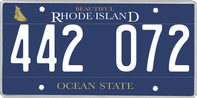 RI license plate 442072