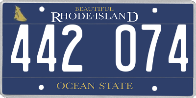 RI license plate 442074