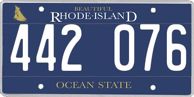 RI license plate 442076