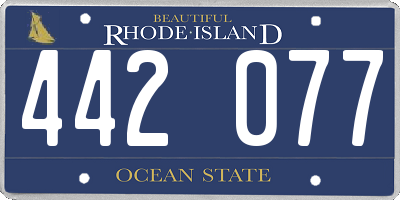RI license plate 442077