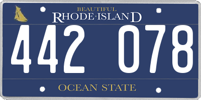 RI license plate 442078