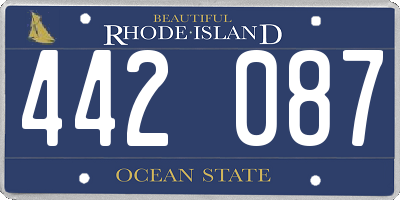RI license plate 442087