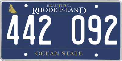 RI license plate 442092