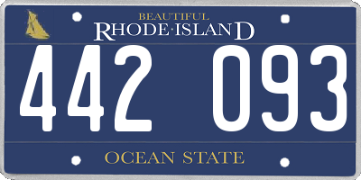 RI license plate 442093