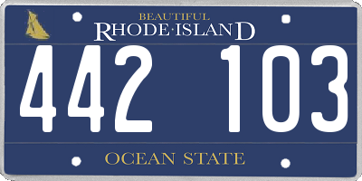 RI license plate 442103