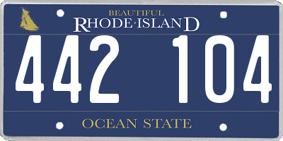 RI license plate 442104