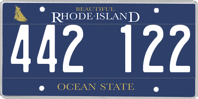 RI license plate 442122