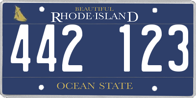 RI license plate 442123