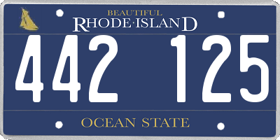 RI license plate 442125