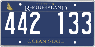 RI license plate 442133