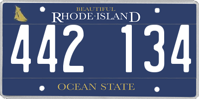 RI license plate 442134