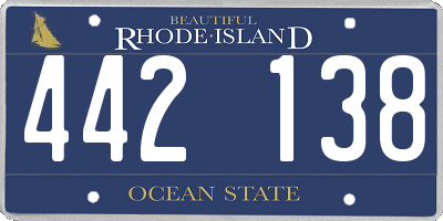 RI license plate 442138