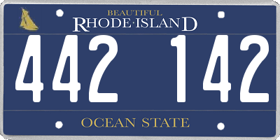 RI license plate 442142