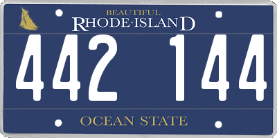 RI license plate 442144