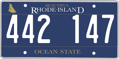 RI license plate 442147