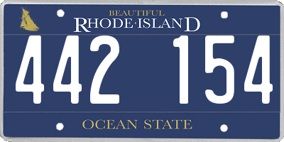 RI license plate 442154