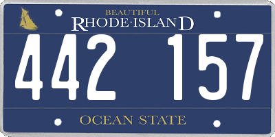 RI license plate 442157