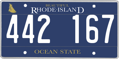 RI license plate 442167