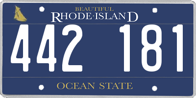 RI license plate 442181