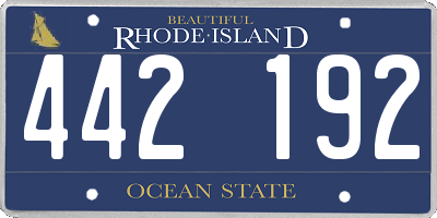 RI license plate 442192