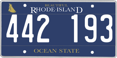 RI license plate 442193
