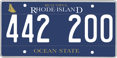 RI license plate 442200