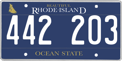 RI license plate 442203