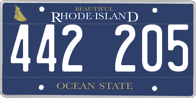 RI license plate 442205