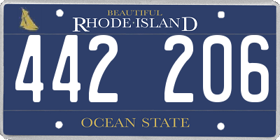 RI license plate 442206